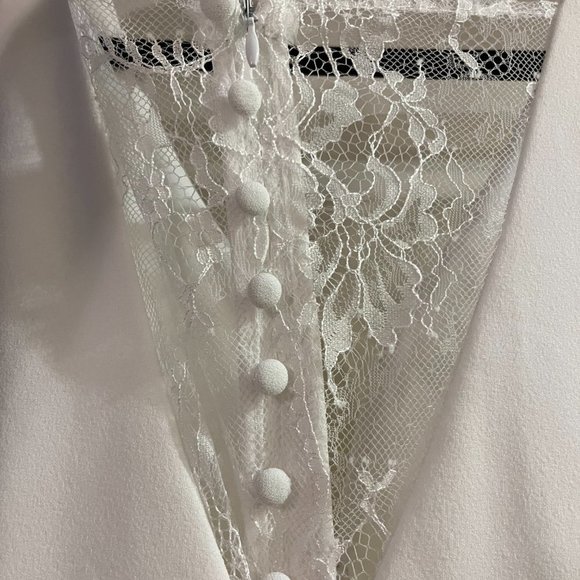 Lulu's Long-Lasting Love Ivory Lace V-Neck Mermaid Dress - Picture 9 of 15